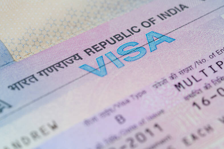 Indian e-visa on passport